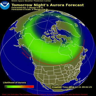 Auroral Viewline Forecast - Tomorrow